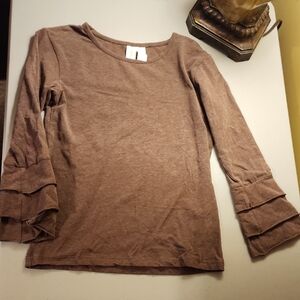 Matilda Jane Brown Ruffle Sleeve Top